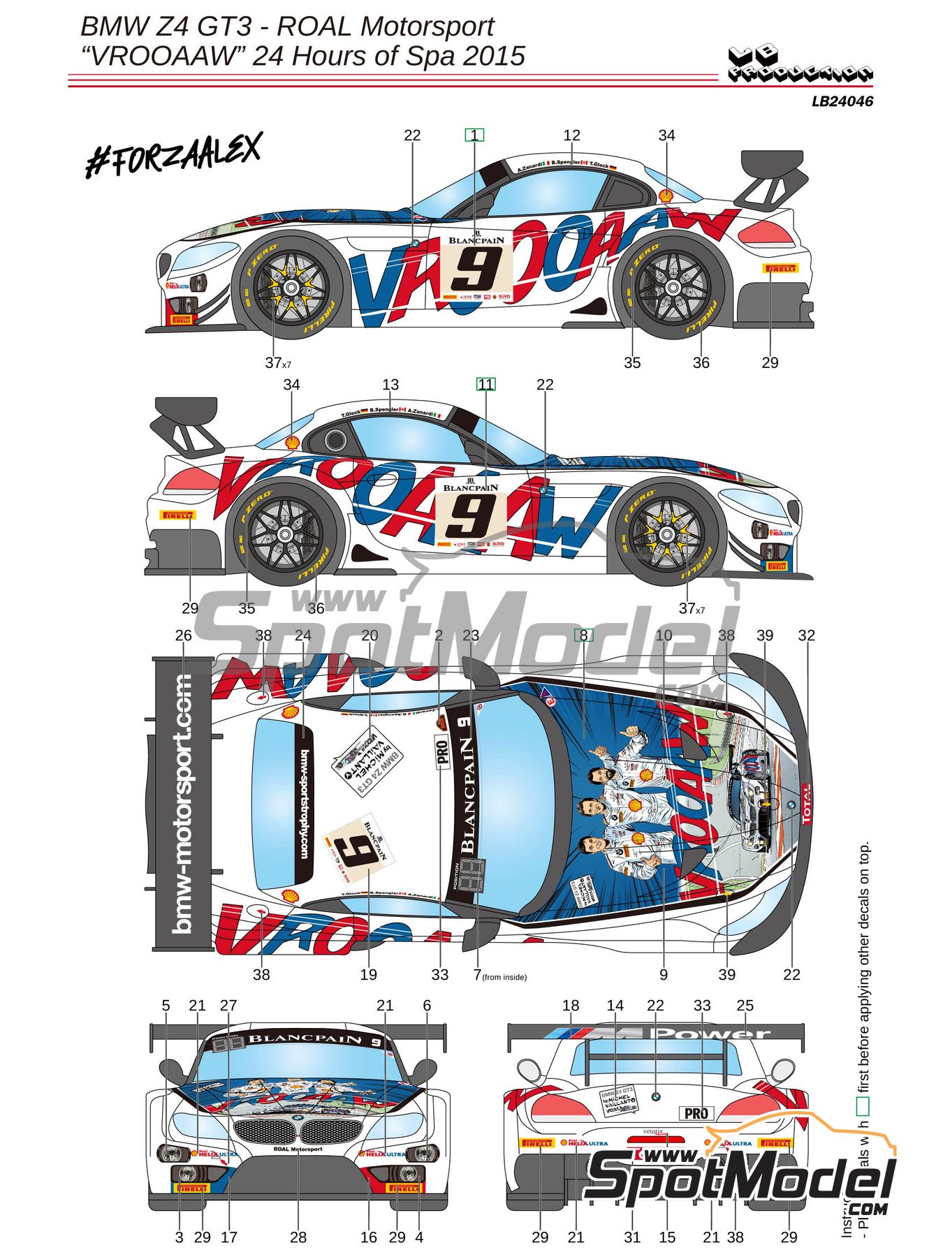 LB Production LB24046: Marking / livery 1/24 scale - BMW Z4 GT3